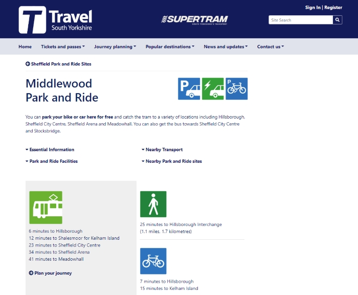 Park and Ride Webpage Picture
