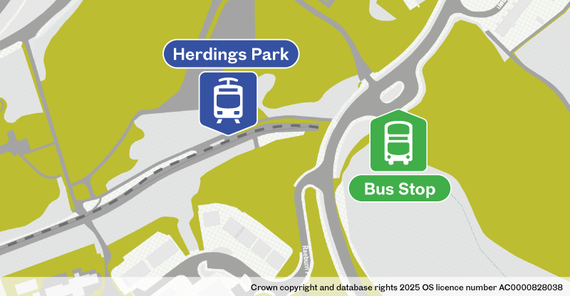 Herdings Park bus stop location