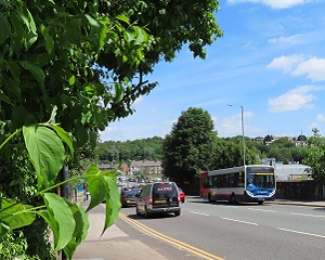 A61 Wakefield Road with cars and bus on the road