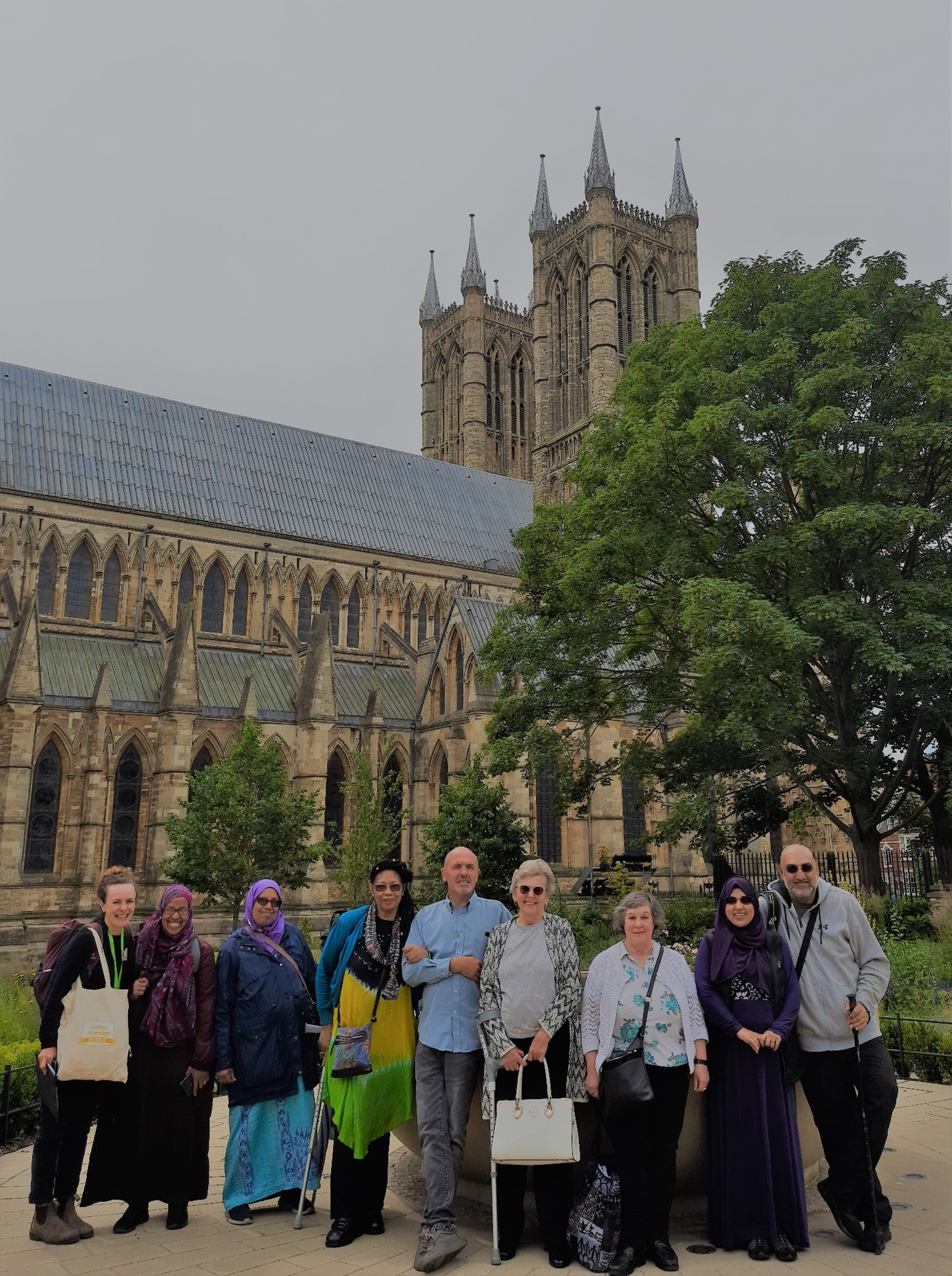 People outside Lincoln Cathedral