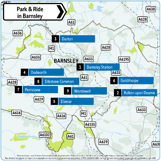 Barnsley Park and Ride locations 2019