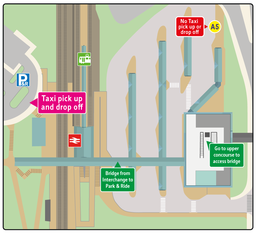 Taxi services pick up and drop off at Meadowhall Park & Ride